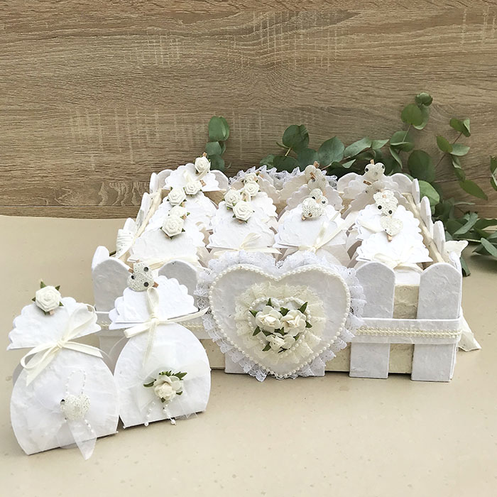 Dekoracja z pude�eczek weselnych