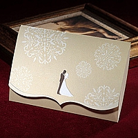 Zaproszenia ślubne TB0043 Papier metalizowany, drukowane ornamenty