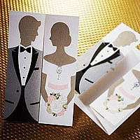 Zaproszenia ślubne TH0210 Wysokiej jakości papier ozdobny, druk, tłoczenie, srebrzenie