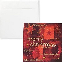 Kartka świąteczna z życzeniami H4098 Czerwona ze złoceniem i tłoczeniem