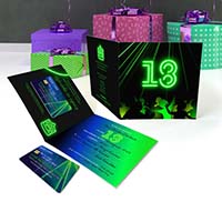 Zaproszenie 18 urodziny laser neon Karta wejściówka gratis