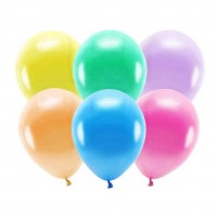 Balony Eco 10 szt. na urodziny, mix metalizowane kolorowe 30 cm 