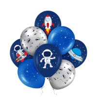 Zestaw balonów balony Kosmos rakiety  8szt 12 cali 
