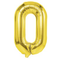 Balon foliowy złoty cyfra 0 zero 70 cm urodziny 