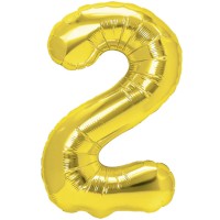 Balon foliowy złoty cyfra 2 dwa 70 cm urodziny 