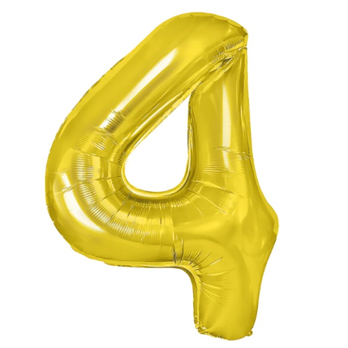 Balon foliowy zoty cyfra 4 cztery 70 cm urodziny