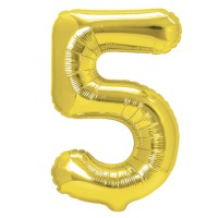 Balon foliowy złoty cyfra 5 pięć 70 cm urodziny 