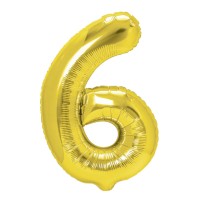 Balon foliowy złoty cyfra 6 sześć 70 cm urodziny 