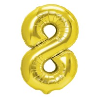 Balon foliowy złoty cyfra 8 osiem 70 cm urodziny 