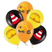 Zestaw balonów urodzinowych koparki roboty drogowe 12cali 6szt. 