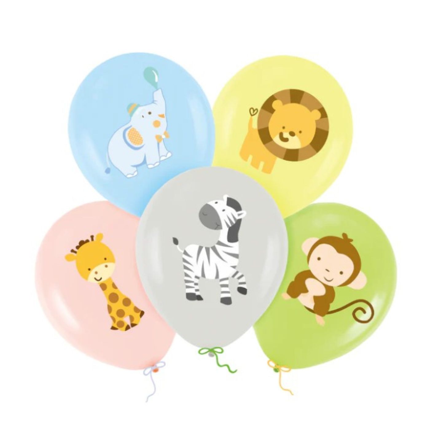Zestaw balonw dla dzieci na urodziny Zwierztka 12cali 5szt.