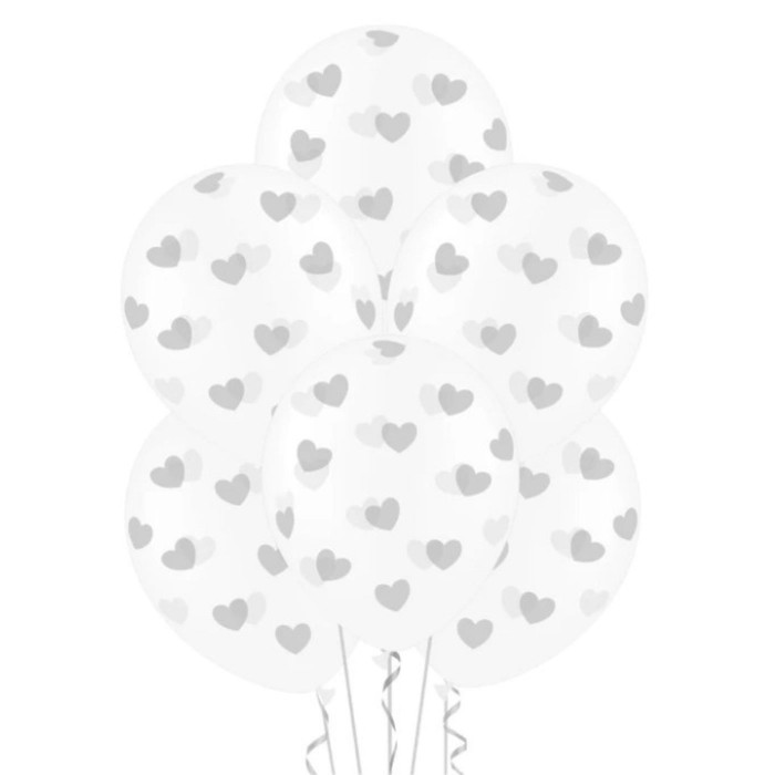 Balony na lub wesele 12 cali zote z konfetti 10szt