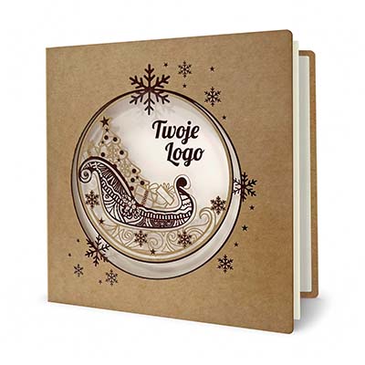 Kartka świąteczna Zimowe Sanie EKO