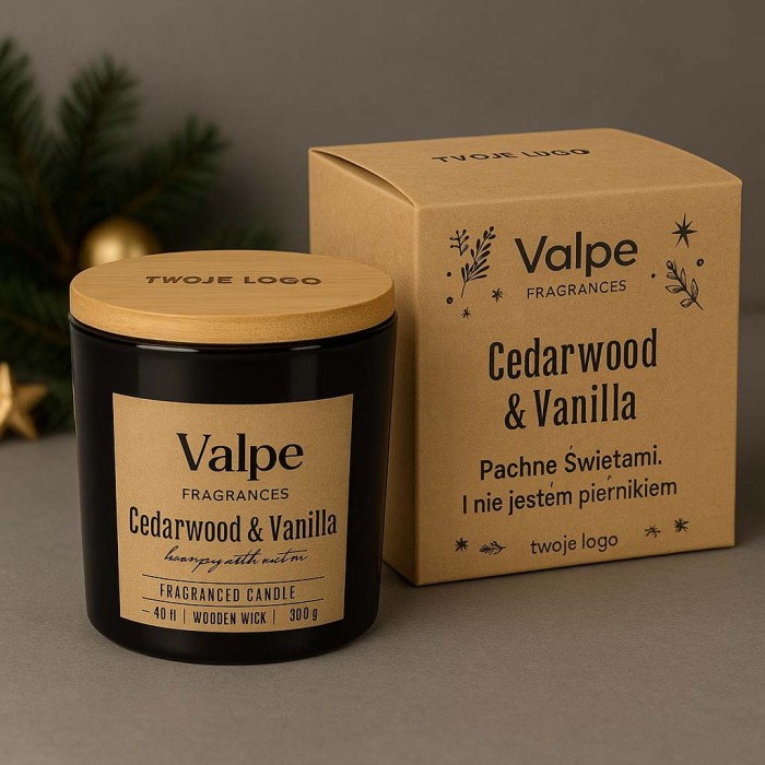 Ma�a �wieca zapachowa z drewnianym knotem