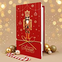 Ekskluzywna kartka świąteczna Dziadek do orzechów