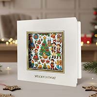 Kartka Świąteczna, Polska Folk Kartka z LOGO