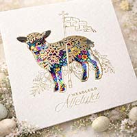 Kartka Wielkanocna, Edycja limitowana Premium 160 × 160 mm, Metalizowany OPAL