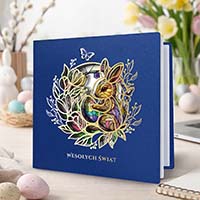 Kartka Wielkanocna Ekskluzywna Kartka z Ażurowym Motywem ? Zając Wielkanocny