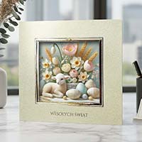 Kartki wielkanocne Zestaw 5 szt z życzeniami + wkładki do wypisania gratis!