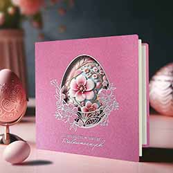 Kartki Wielkanocne, laserowo wycinane Zestaw 5 szt z życzeniami + wkładki do wypisania gratis!