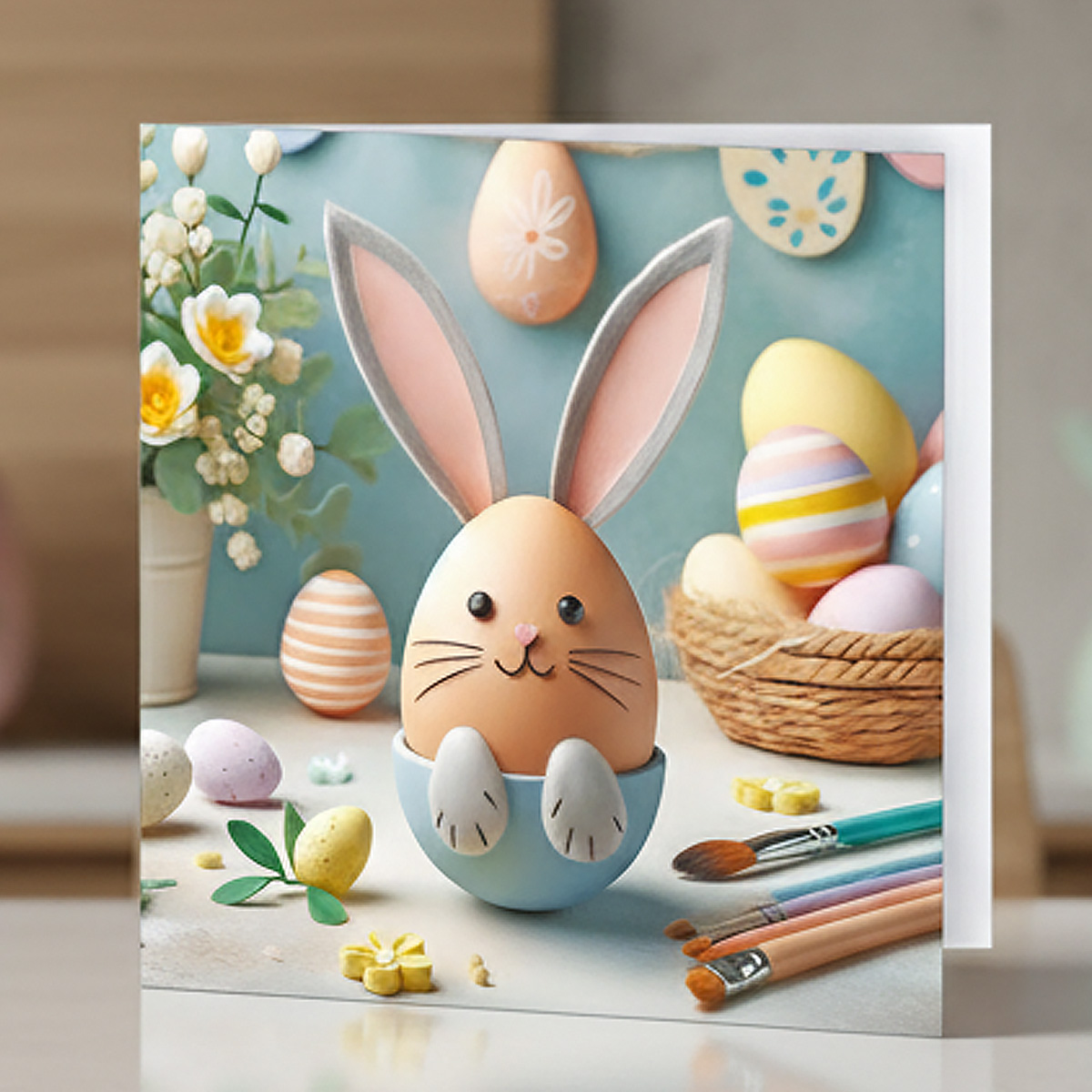 Zabawna Kartka Wielkanocna z Kolorową Ilustracją Zestaw 5 szt z życzeniami + wkładki do wypisania gratis!