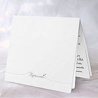 Zaproszenia ślubne F1154tb Wysokiej jakości papier matowy, srebrzenie, tłoczone filigranowe serduszka