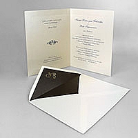 Zaproszenia ślubne Royale Papier metalizowany, tłoczone brzegi, koperta z wypełnieniem