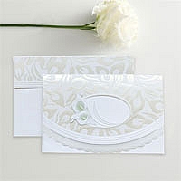 Zaproszenia ślubne S150353 Perłowe zdobienie, tłoczone motywy kwiatowe