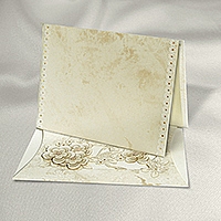 Zaproszenia ślubne S110054 Bogato zdobiona okładka ze złoceniami, papier fakturowany