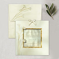Zaproszenia ślubne F3453 Wysokiej jakości papier ozdobny, kieszonka, złocenie