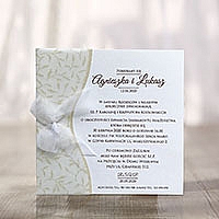 Zaproszenia ślubne CF02245 Fakturowany papier, kalka z elementami brokatu