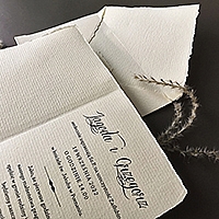 Zaproszenia ślubne C050859 Papier fakturowany, nadruk bezpośrednio, dopasowana koperta