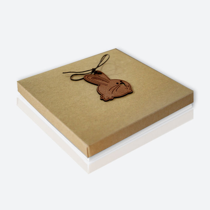 • Pudełko eco, drewniana aplikacja, Kartka prezent
