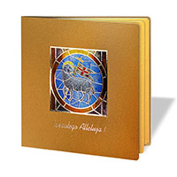 Kartki złocone, witraż biznesowo religijne W530