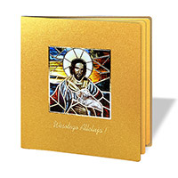 Kartki złocone, witraż biznesowo religijne W531