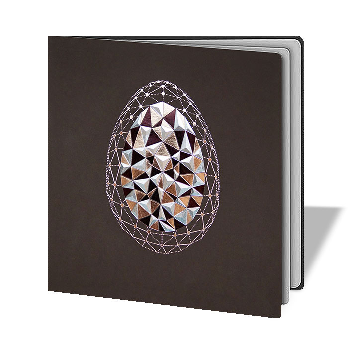 Kartki tłoczenie 3D, złocenie jajko, gumowy papier W666